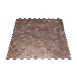 Zelfklevend Mozaïekpaneel | Mini Hexagon 3D Donkerkoper | 29,8×30,7 cm | Metaal