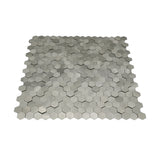 Zelfklevend Mozaïekpaneel | Mini Hexagon 3D Zilver | 29,8×30,7 cm | Metaal