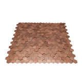 Zelfklevend Mozaïekpaneel | Mini Hexagon 3D Koper | 29,8×30,7 cm | Metaal