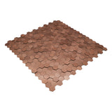 Zelfklevend Mozaïekpaneel | Mini Hexagon 3D Koper | 29,8×30,7 cm | Metaal