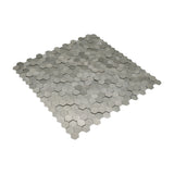 Zelfklevend Mozaïekpaneel | Mini Hexagon 3D Zilver | 29,8×30,7 cm | Metaal