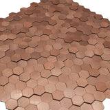 Zelfklevend Mozaïekpaneel | Mini Hexagon 3D Koper | 29,8×30,7 cm | Metaal