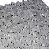 Zelfklevend Mozaïekpaneel | Mini Hexagon 3D Grijs | 29,8×30,7 cm | Metaal