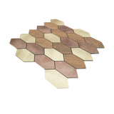 Zelfklevend Mozaïekpaneel | Picket Champagne | 30×30 cm | Metaal