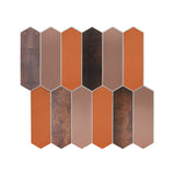 Zelfklevend Mozaïekpaneel | Picket Bruin | 28,2×27,3 cm | Metaal