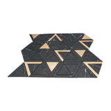 Zelfklevend Mozaïekpaneel | Driehoek Zwart | 28,7×33,1 cm | Metaal