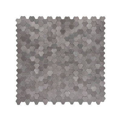 Zelfklevende Mozaïektegels Metaal Driepas 3D Antraciet 30,5×29,6 cm keukenachterwand