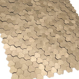 Zelfklevende Mozaïektegels Metaal | Driepas 3D Champagne | 30,5×29,6 cm | Keuken, Bad & WC