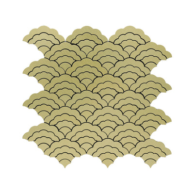 Zelfklevende Mozaïektegels Metaal Waaier Goud 26,8×28,1 cm keukenachterwand