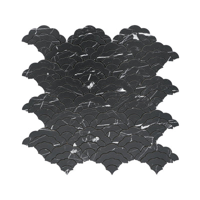 Zelfklevende Mozaïektegels Metaal Waaier Zwart 26,8×28,1 cm keukenachterwand
