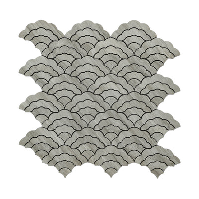 Zelfklevende Mozaïektegels Metaal Waaier Grijs 26,8×28,1 cm keukenachterwand