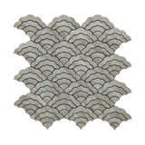 Zelfklevende Mozaïektegels Metaal Waaier Grijs 26,8×28,1 cm keukenachterwand