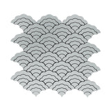 Zelfklevende Mozaïektegels Metaal Waaier Zilver 26,8×28,1 cm keukenachterwand