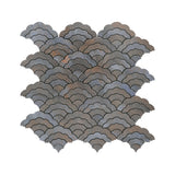 Zelfklevende Mozaïektegels Metaal Waaier Antraciet 26,8×28,1 cm keukenachterwand