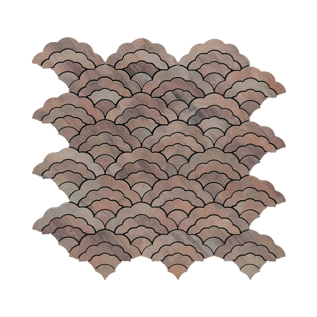Zelfklevende Mozaïektegels Metaal Waaier Mauve 26,8×28,1 cm keukenachterwand