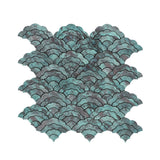 Zelfklevende Mozaïektegels Metaal Waaier Patina Koper 26,8×28,1 cm keukenachterwand
