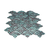 Zelfklevende Mozaïektegels Metaal | Waaier Patina Koper | 26,8×28,1 cm | Keuken, Bad & WC
