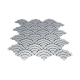 Zelfklevende Mozaïektegels Metaal | Waaier Zilver | 26,8×28,1 cm | Keuken, Bad & WC