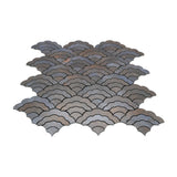 Zelfklevende Mozaïektegels Metaal | Waaier Antraciet | 26,8×28,1 cm | Keuken, Bad & WC