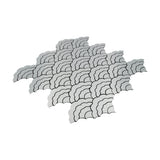 Zelfklevende Mozaïektegels Metaal | Waaier Zilver | 26,8×28,1 cm | Keuken, Bad & WC
