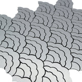 Zelfklevende Mozaïektegels Metaal | Waaier Zilver | 26,8×28,1 cm | Keuken, Bad & WC