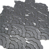 Zelfklevende Mozaïektegels Metaal | Waaier Zwart | 26,8×28,1 cm | Keuken, Bad & WC