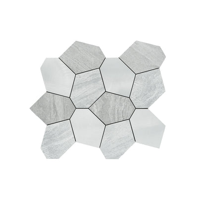 Zelfklevende Mozaïektegels Metaal Polygoon Zilver 30×26,2 cm keukenachterwand