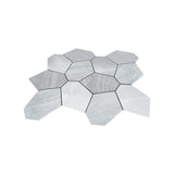 Zelfklevend Mozaïekpaneel | Polygoon Zilver | 30×26,2 cm | Metaal