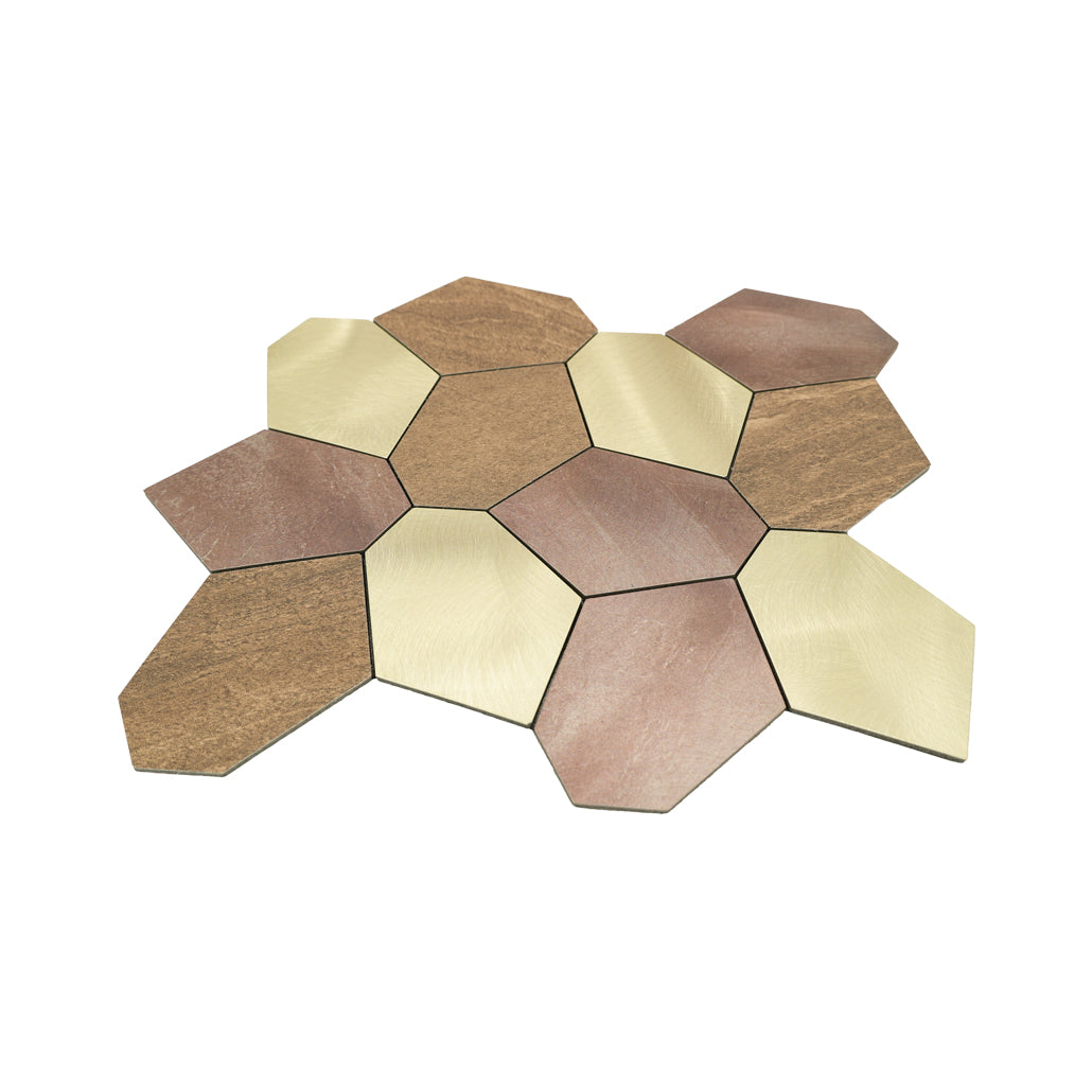 Zelfklevende mozaïektegel Polygoon Goud - productfoto 2