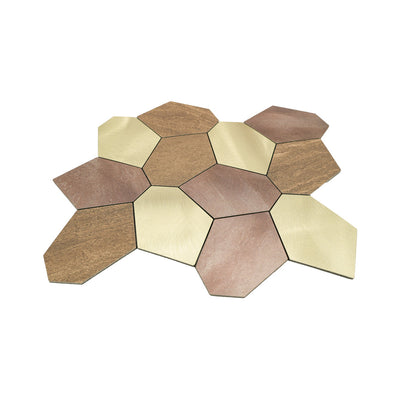 Zelfklevende mozaïektegel Polygoon Goud - productfoto 2