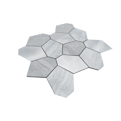 Zelfklevende mozaïektegel Polygoon Zilver - productfoto 3