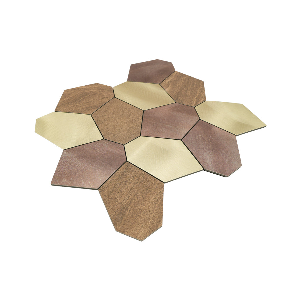 Zelfklevende mozaïektegel Polygoon Goud - productfoto 3