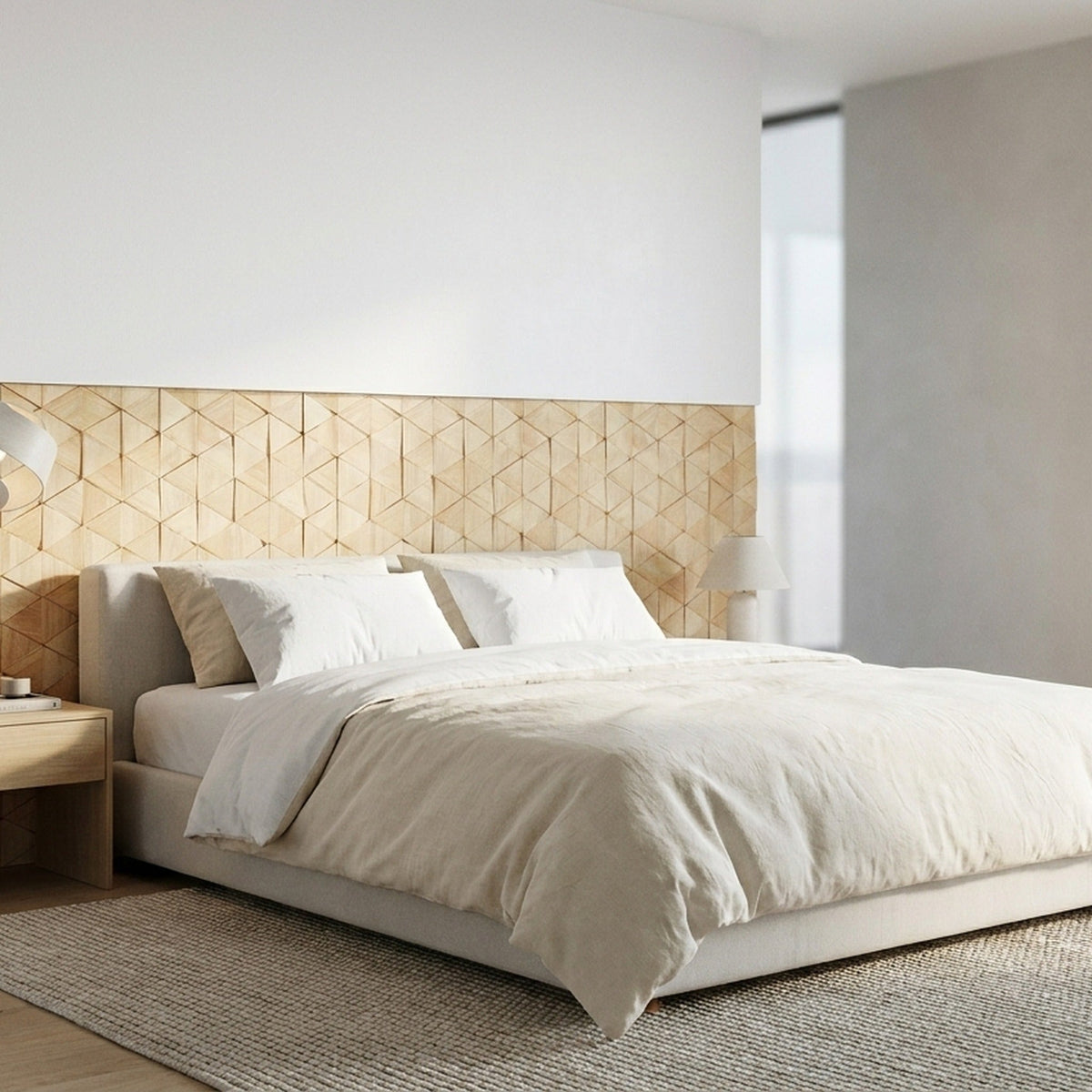 Rubberwood Compact houten wandpaneel