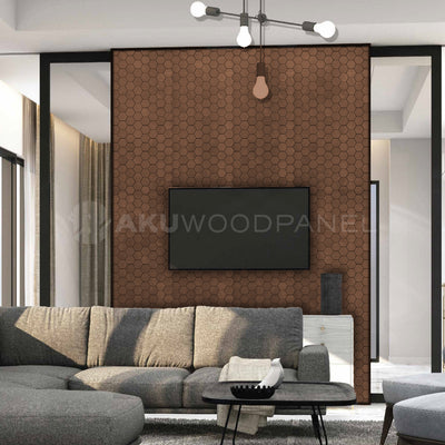 Decoratief houten wandpaneel Snowdrop - Rose Black Amerikaans notenhout 60x60 cm