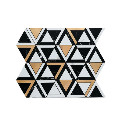 Driehoek Zwart Wit-Goud - productfoto glans 1