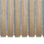 AkuPanel Naturel Eiken-Hout met Grijs Vilt | 240cm x 60cm | 3-zijdig écht houtfineer