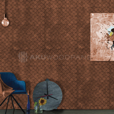 Decoratief houten wandpaneel Gardenia - Smoked Brown Amerikaans notenhout 60x60 cm