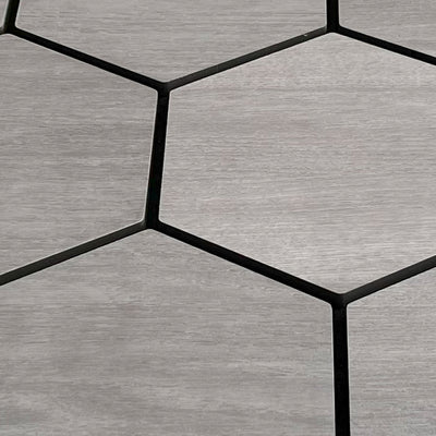 Sample hexagon wandpaneel grijs walnoot 2