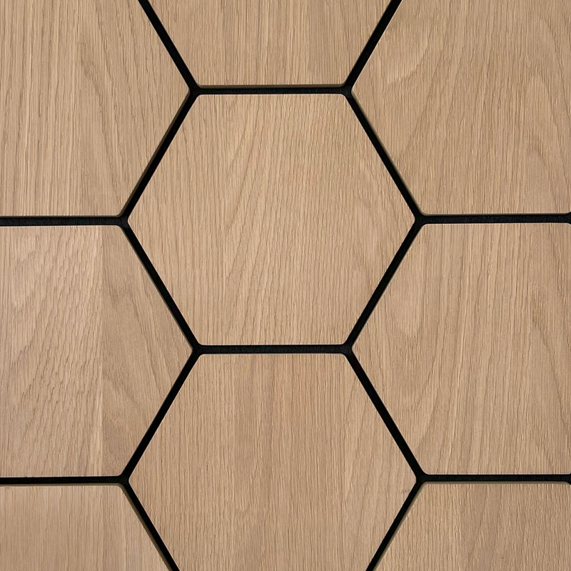 Hexagon Panel Naturel Eiken 81CM | Akoestisch | Wanddecor | Zeshoekig