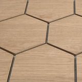 Hexagon Panel Naturel Eiken met Grijs Vilt 81CM | Akoestisch | Wanddecor | Zeshoekig