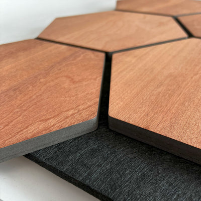 Sample hexagon wandpaneel gerookt eiken 3