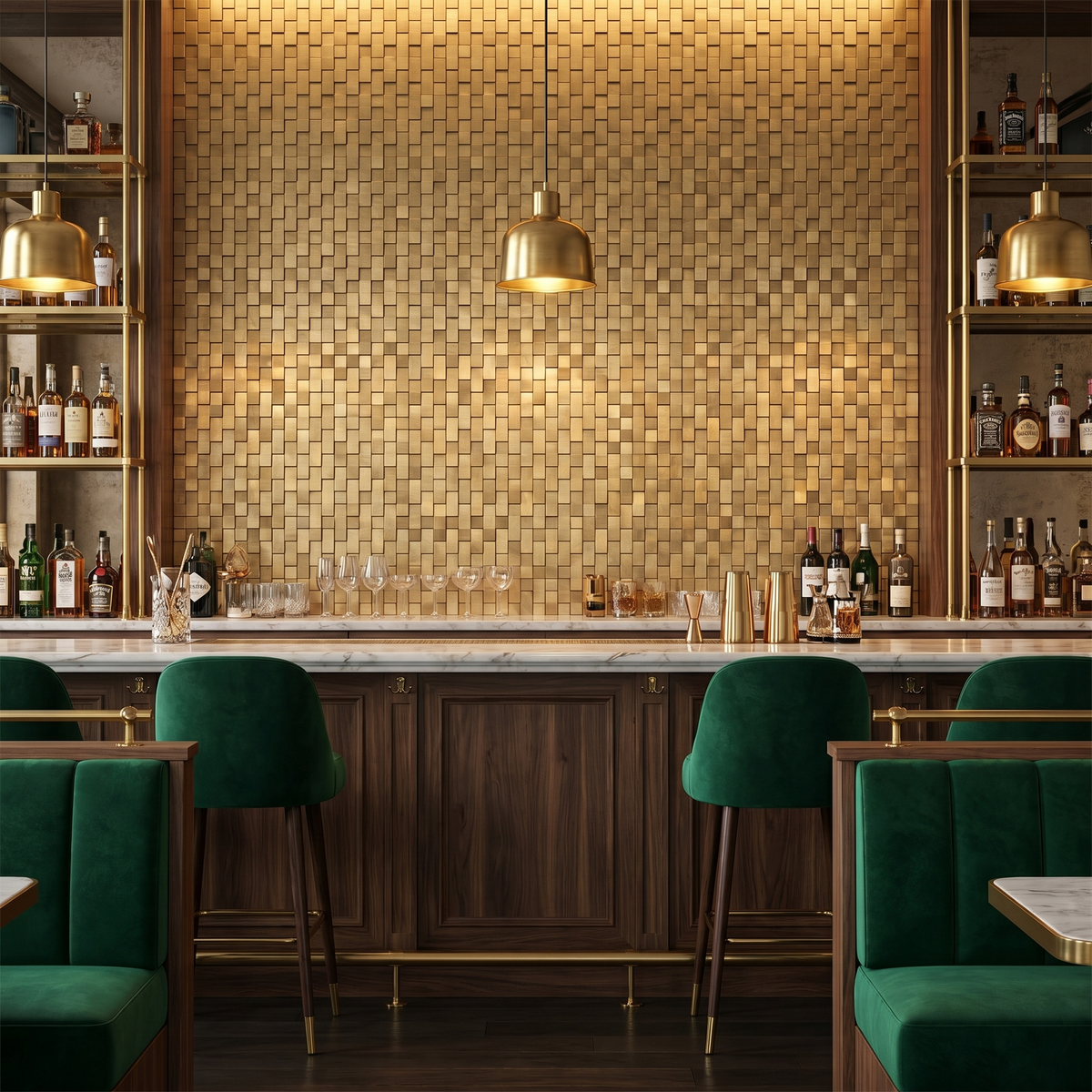 Steenstrip 3D Goud - bar sfeerfoto
