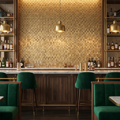 Steenstrip 3D Goud - bar sfeerfoto