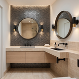 Steenstrip 3D Antraciet - badkamer sfeerfoto