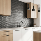 Steenstrip 3D Antraciet - keuken sfeerfoto