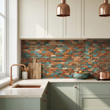 Steenstrip 3D Patina Koper - keuken sfeerfoto