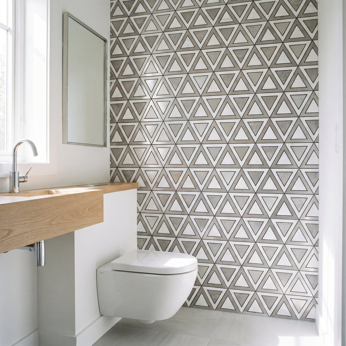 Driehoek Grijs Wit-Zilver - wc sfeerfoto