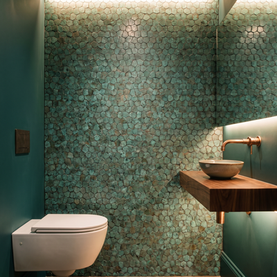 Pentagon 3D Patina Koper - wc sfeerbeeld