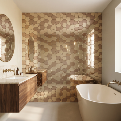 Polygoon Goud - badkamer sfeerbeeld
