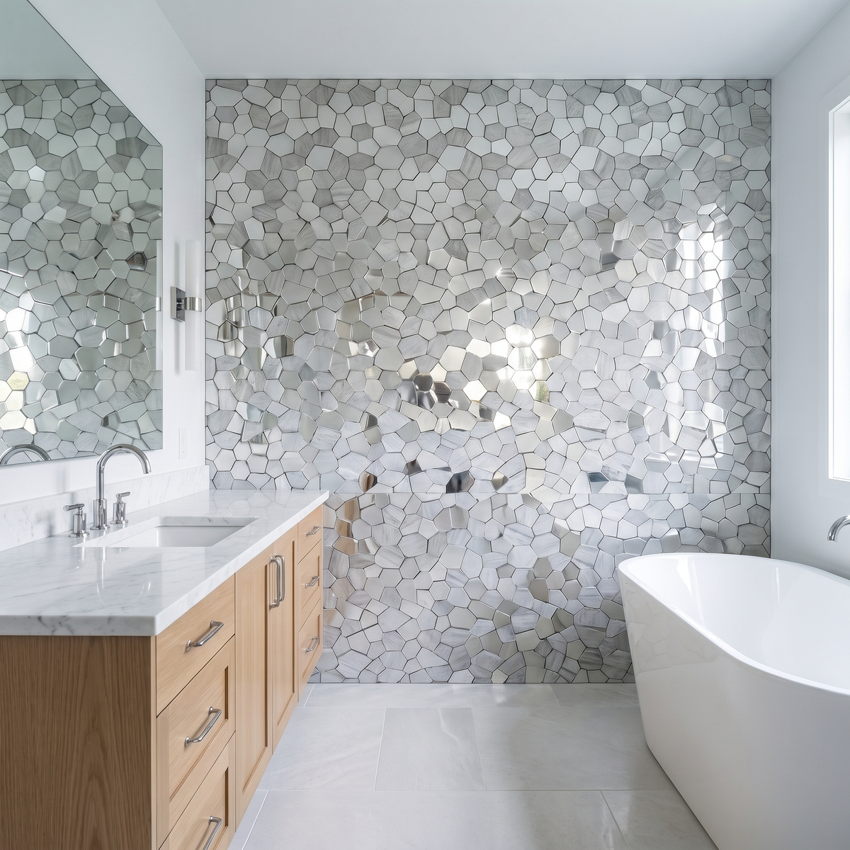 Polygoon Zilver - badkamer sfeerbeeld